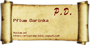 Pflum Darinka névjegykártya